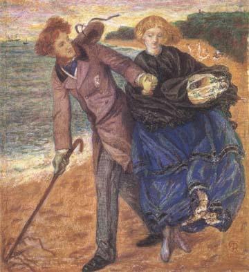 Dante Gabriel Rossetti Writing on the Sand (mk28) oil painting image